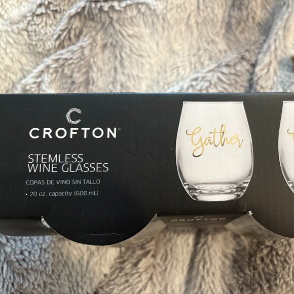 Crofton Wine Glasses 2 Pack - Gather script - Never used, Still in Box - Picture 1 of 3